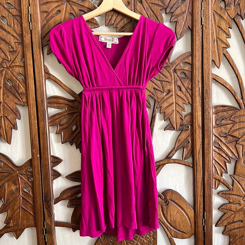 Fuschia side tie dress